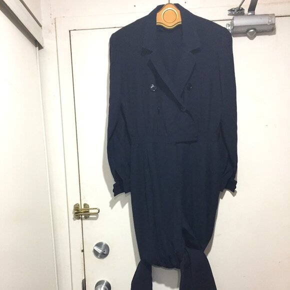 VINTAGE MARY ANN RESTIVO WOOL DOUBLE BREAST JUMPSUITS SIZE 6 - Picture 7 of 11